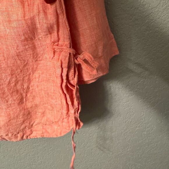 Sigrid Olsen 100% Linen Popover Blouse Top Size Small - Picture 4 of 5